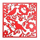 TTSJSM Raumteiler Trennwand,Paravent Raumteiler 12 stücke für Zuhause Mode Schmetterling Vogel Blume Hängende Bildschirm Partition Trennwand Panel Zimmer Vorhang Startseite 4 Farben (Color : Red)