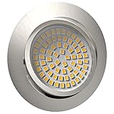 LED Einbaustrahler Flach 230V LED Spots Schwenkbar Deckenspot Warmweiß 3000K 3.8W 450lm Edelstahldesign Eingebettete Rundstahlpunkte für Wohnzimmer,Schlafzimmer,Küche,Bürobad(1 set (Schwenkbar))