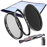 LUMOS Premium Filterset Slim 67mm - ND Filter - zirkularer Polfilter - Hochwertiger UV Schutzfilter - Zubehör Set für Kamera Objektiv 67 mm - UV-Filter - Lebendige Farben - ND16
