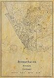 Leinwanddruck, Motiv: Deutschland-Bremerhaven Bremen, Vintage-Stil, ungerahmt, Dekoration, Geschenk, 45,7 x 61