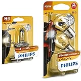 Philips 12342PRBW Vision Moto H4 Motorrad-Scheinwerferlampe, 1er Blister & gnallampe P21/5W ExtraDuty, 1-er Set B