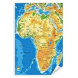 Postereck - 1043 - Afrika Karte, Länder Hauptstädte in Englisch - Unterricht Klassenzimmer Schule Wandposter Fotoposter Bilder Wandbild Wandbilder - Poster - DIN A2-42,0 cm x 59,4