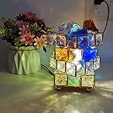 ZNWEATCZ Kristallnachtlicht, Farbe Himalaya Salzlampe, Diamanttischdekoration, Kleine Lampen Für Kleine Räume Für Schlafzimmerdekoration, Romantische Atmosp