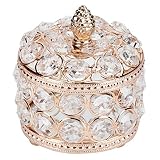 Tissting Kristall Crystal Box Exquisite Shining Schmuck Container Halskette Ohrringe Ring Luxus Lagerung Wunderschöne Ornament Raumdekoration Diamant Sammlerstück