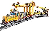 Adventskalender Zugbahn-Set DIY Baustein Modell Lokomotive Zug Spielzeug mit Licht, 1174 + Teile, kompatibel mit Lego Technic (Trein Dpk32) (Trein Dpk32)
