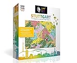 PuzzleMap Stuttgart Puzzle Stadtplan | XXL 500 Teile | Mit Booklet & Faltkarte | 68x46cm Motivgröße | Reiseführer Geschenk S