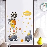 Schlafzimmer Bad Dekocartoon Süße Katze Kombination Wandaufkleber Kühlschranktüren Fenster Wandbild Kinderzimmer Schrank Dekorationen Tapete Abziehbilder Aufkleber Kinderzimmer Babyzimmer Entfernb