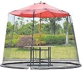 XMSIA Sonnenschirmnetz für den Außenbereich Garten-Sonnenschirm-Netz-Regenschirm-Cover-Circular-Patio-Regenschirm-MOSQ-Uito-Netz-Netzschirm Gartenpavillon Balkon (Color : Black, Größe : One Size)