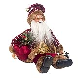 Sitzender Weihnachtsmann,Figur Weihnachtsfigur Weihnachten Tischdeko Figur,Weihnachtsmann Sitzende Puppe Stoff Weihnachtspuppe Weihnachtsdekoration Kinderspielzeug
