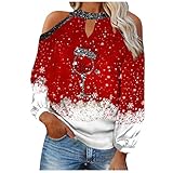 HHOP Weihnachten Umstandsmode Oberteil Sommer weiße Tunika Bluse peek cloppenburg Bluse mit glockenärmel weinachtspulis peek cloppenburg Damen sexy Oberteil Boho Pullover Damen Sweater D