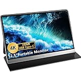 DOOK 4K Portable Monitor, 12,5 Zoll Tragbarer Monitor, Gaming Monitor IPS Bildschirm 3840 x 2160 Full HD 100% sRGB mit HDMI Typ-C Anschluß für PC, Handy, Raspberry Pi, Xbox, PS4 usw mit Schutzhü