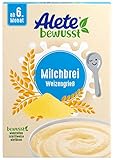 Alete bewusst Milchbrei Weizengrieß, Babybrei ab dem 6. Monat, 400 g