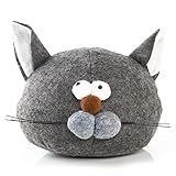 Logbuch-Verlag Türstopper Katze grau aus Filz Filzkatze Türpuffer Deko Figur Katzenfigur 15 cm hoch 18 cm b