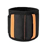 Ventvinal Magnetisches Armband Werkzeug, Magnetarmband Magnetische Armbänder Handwerker Geschenke mit 20 kraftvollen Magneten für Halteschrauben, kleine Geschenke für Männer, Papa, Ehemann（Schwarz)