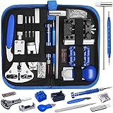 Tonsooze 185tlg Uhrenwerkzeug Set, Uhr Reparatur Uhrmacherwerkzeug Uhr Werkzeug Tasche Watch Tools Einstellbar Uhr Werkzeug Set mit Schwarze Ny