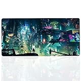 Gaming-Mauspad, groß, einzigartiges Gaming-Mauspad, rutschfeste Gummiunterseite, bunte Tastaturmatte mit erweiterter Größe – Wasserfeste Schreibtischunterlagen, Gamer, Büro (90 x 40 cm) Chengshi P02