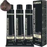 FemMas Haarfarbe Hellblond Kühle Kastanie 8.91 I professionelle Creme Haarfarbe in Blond mit pflegendem Arganöl, Keratin & Ceramiden I als dauerhafte Haarfärbung oder Tönung, 3x100