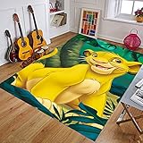 XuJinzisa Der König Der Löwen Simba Cartoon Teppich Baby Spielmatte Anti-Rutsch-Matte Cartoon Gedrucktes Muster Teppich Badezimmer Kinderteppich 120X180Cm N6277