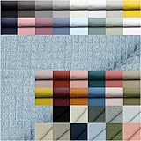 VmG-Store Waffelpique Meterware 25 Farben Waffel Stoff 100% Baumwollstoff Oeko-Tex 100 (Meliert 009 I Blau, 200 x 150cm)