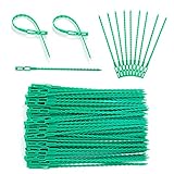 XiYee Pflanzenbinder Einstellbar, 100 Stück Pflanzenbinder Verstellbar 17 cm, Pflanzen Anbinder Kunststoff Schnellbinder, Flexible Garten Anbinder Kunststoff Pflanzenclips für Pflanzen Unterstützung