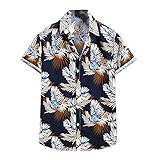 Herren-Kleidung, Hawaii-Hemd mit kurzen Ärmeln, Strandhemd, bedruckt, Sommer, lässig, Button-Down-Hemden, Gentleman, warme Herren-Poloshirt, Rugby-Shirts, Patchwork-Tops, Größe S-XXXXXXXL, Black5, S