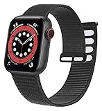 CGGA Nylon-Armband für Apple Watch, 44 mm, 40 mm, 42 mm, 38 mm, Smart-Watch-Zubehör, Solo Loop Armband Serie 3, 4, 5, 6, 7 Se (Farbe: Schwarz, Größe: 38-40 mm)