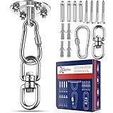 ALECPEA Deckenhaken für Hängesessel, Hängelampe, Hängematte, Sling Trainer, Boxsäcke, Yoga - 360° Drehen Deckenhaken Schwerlast bis 400KG