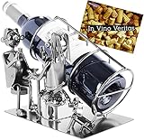 BRUBAKER Weinflaschenhalter Paar mit Hund - Flaschenständer aus Metall mit Grußkarte für Weingeschenk