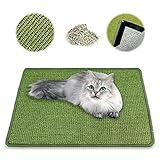 NASTRA Kratzmatte Katze - Sisal, Langlebige Rutschhemmende Sisal-Matte, Geeignet für Fußbodenheizung, Krallenpflege Sisalteppich für Wand & Boden (Green) 40 * 60CM