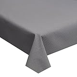 DecoHomeTextil Klassische Tischdecke Gartentischdecke Milano Raute Grau Breite und Länge wählbar Weichschaum Eckig 130 x 200