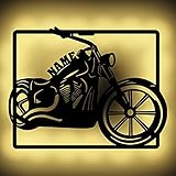 Motorrad Deko Wand-Lampe Nachtlicht Geschenke für Männer Frauen Kinder Zubehör Führerscheinprüfung witzig personalisiert I Batteriebetrieb
