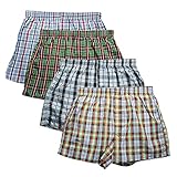 Unterwäsche Höschen Schlüpfer Neue Hochwertige Marke 4Er-Pack Herren Boxershorts Woven Cotton Classic Plaid Gekämmte Männliche Unterhose Lose Atmungsaktive Übergröße AsiansizexxXXL Zufällige Lieferung