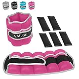 Vailge Gewichtsmanschette Fußgelenk Verstellbares Handgelenkgewichte Armgewichte 0.5KG-3KG, Gewichte für Beine für Damen Mann für Fitness Bewegung Laufen Joggen Gymnastik(Rosa, 3KG)