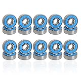 608 ZZ Kugellager, 20 Pack Metall Double Shielded Miniatur Rillenkugellager für Skateboard Roller Inline Skates 8mm x 22mm x 7mm-BLUE