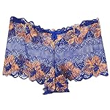 AGOUWUCHE Damen Unterhose Spitze Höschen Frauen Hipsters Tanga Blumen Lace Elastizität Panties Unterwäsche Soft Komfortabel Dessous Niedrige Taille Glamour S