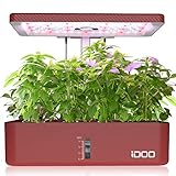 iDOO Hydroponisches Anzuchtsystem, 12Hülsen Indoor Gardening Kit, Smart Garden mit LED Pflanzenlampe, Intelligenter Gartenpflanzer mit Automatisch Timer, Höhenverstellbar, R