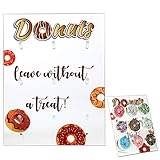 Acryl Donut Ausstellungsstand Wiederverwendbarer Klar Donut Halter Klar Donut Bagel Halter Wiederverwendbares Rustikales Donut Brett für 9 Donuts für Hochzeit, Geburtstagsfeier (Braun)