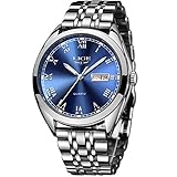 LIGE Herrenuhr Mode Silber Edelstahl Wasserdicht Männer Armbanduhr Elegant Analog Quarz Luxus Blau Herren Sport Kalender Woche Gents Geschäft Kleid U