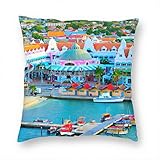 Aruba Oranjestad Pillow Case Decorative Cushion Cover Pillowcase Sofa Chair Bed Car Living Room Bedroom Office 18'x 18' KXR-234