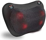 Massagekissen Shiatsu Massagegeräte für Nacken Schulter Rücken, Elektrische Nackenmassagegerät mit Wärmefunktion und 3D-rotierenden Massageköpfen, 4 Massageköpfe, Haus Bü