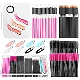 Einweg Makeup Applikator Zauberstäbe, Shynek Einweg Lip Gloss Pinsel, Einweg Wimpernbürste, Einweg Eyeliner Pinsel, Makeup-Mischpalette , Spatel,Makeup Haar Clips mit Organizer Box