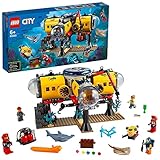 LEGO 60265 City Meeresforschungsbasis, U-Boot-Spielzeug mit Figuren von Meerestieren, tolles Geschenk für Kinder ab 6 J