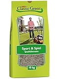 CLASSIC GREEN Rasensaat Sport und Spiel Rasensaat 10kg | Grassamen | Rasensamen 10kg | Rasensamen Sport und Spiel | Premium Rasensaat | Rasensaat Sport | Rasensaatgut | Rasensaat robust | Rasensamen S