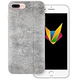 MOBILEFOX Dorfwände transparente Silikon TPU Schutzhülle 0,7mm dünne Handy Soft Case für Apple iPhone 7 Plus Stein W