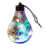 Dekoration Transparent Weihnachtskugel Festival AnhäNger Geschenk Hohlkugel Solar Lichterkette AußEn Bunt Solarlichterkette Wasserdicht AußErlichterkette FüR Garden Balkon Party Terrassezeiten Party