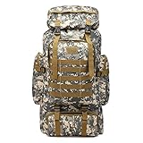 PULUSI Rucksack, hohe Kapazität, 80 l, Outdoor Camouflage Tartical Wandern Daypacks Wasserdicht Militär Taschen für Männer Reisen Camping Jagd Trekking Klettern Rucksack, Herren, Armee-grü
