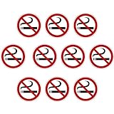 kleberio® 10 Selbstklebende Aufkleber Rauchen verboten 5 cm rund Nichtraucher Aufkleber Rauchverbot Schild Nichtraucher Schild No Smoking Aufkleber Verbotsschild Rauchen Zigaretten Kipp