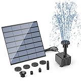 AISITIN Solar Springbrunnen 2021 Upgrade DIY Solarbrunnen Solarwasserbrunnen Solar Teichpumpe Solar Fontäne Pumpe Solar-Schwimmbrunnenpumpe mit 6 Fontänenstile für Garten, Vogel-Bad, Fisch-B