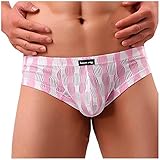 JFSFAS Slips Herren microfaser Unterwasche Frauen Set Herren Unterwasche sexy erotisch Manner Unterwasche transparent Boxershorts Herren schwarz Herren-Slips A26 Rosa M