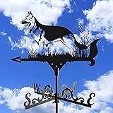 Lincheer Weathervane Edelstahl -Retro Metall Wetter Vane Bauernhaus Wetter Vane Dachhalterung for Garten Patio Yard Ornament Dek